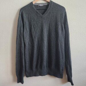 Vince Sweater Mens XL Gray 100% Cashmere V Neck Pullover Lightweight Soft Luxury